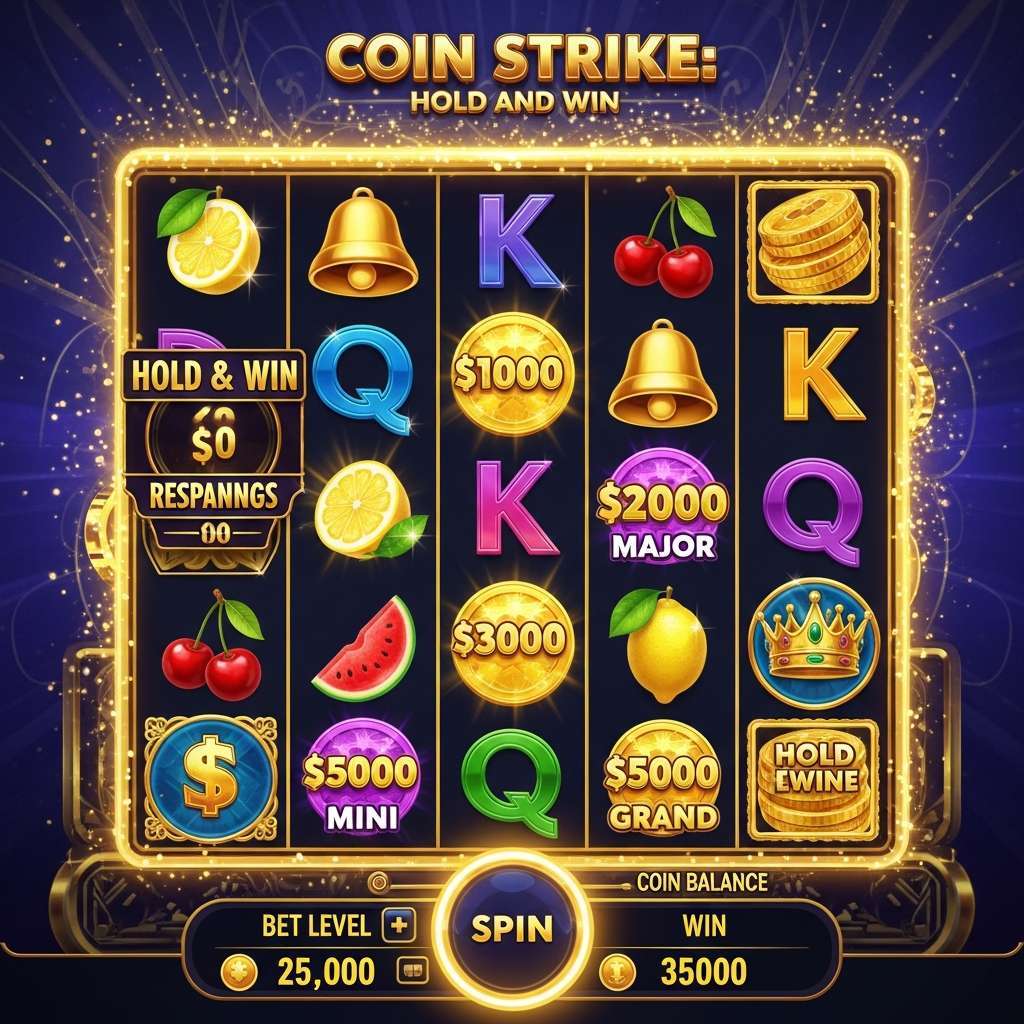 Coin Strike: Hold and Win Gracze pokera przy zielonym stole w eleganckim kasynie